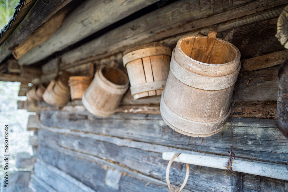 old wooden traditional ethnic house. architecture elements old wooden traditional ethnic house. architecture elements