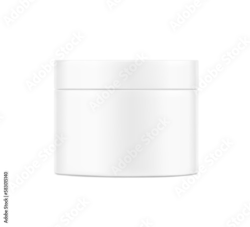 Blank package round container mockup. Vector illustration isolated on white background. Can be use for your design, advertising, promo and etc. EPS10.	