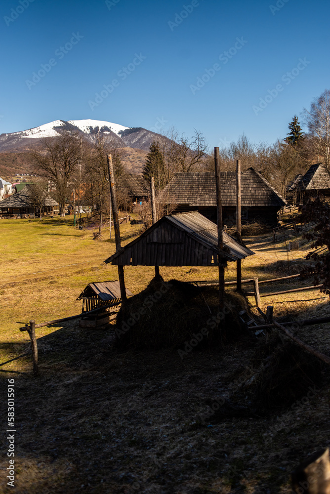 old wooden traditional ethnic house. architecture elements