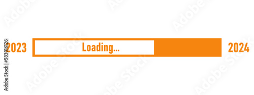 Loading bar for 2024 goal planning business concept, vector illustration for graphic design. new year concept idea.