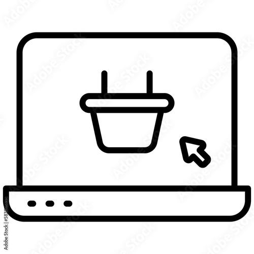 Online shopping icon schwarz