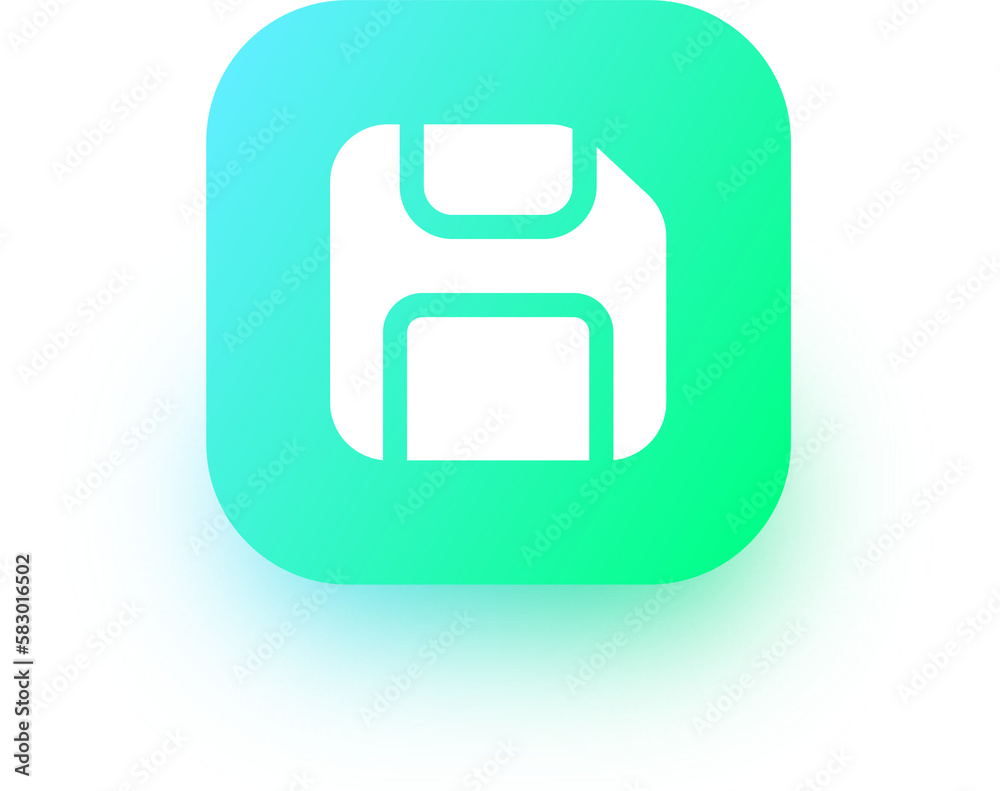 Disk icon in square gradient colors. Floppy disk sign for storage. Disk icon in square gradient colors. Floppy disk sign for storage.