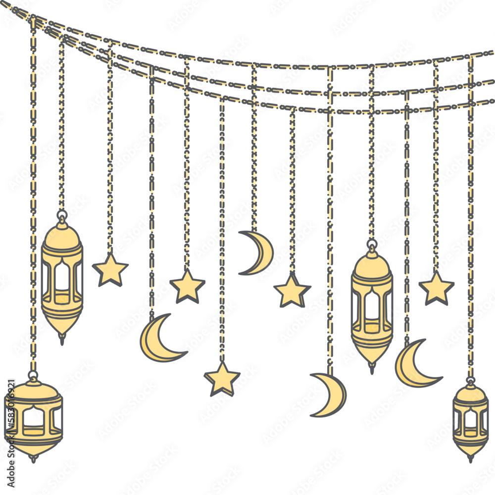Ramadan Lantern Light Chain Decoration Curtain Lamp Ramadan Lantern Light Chain Decoration Curtain Lamp