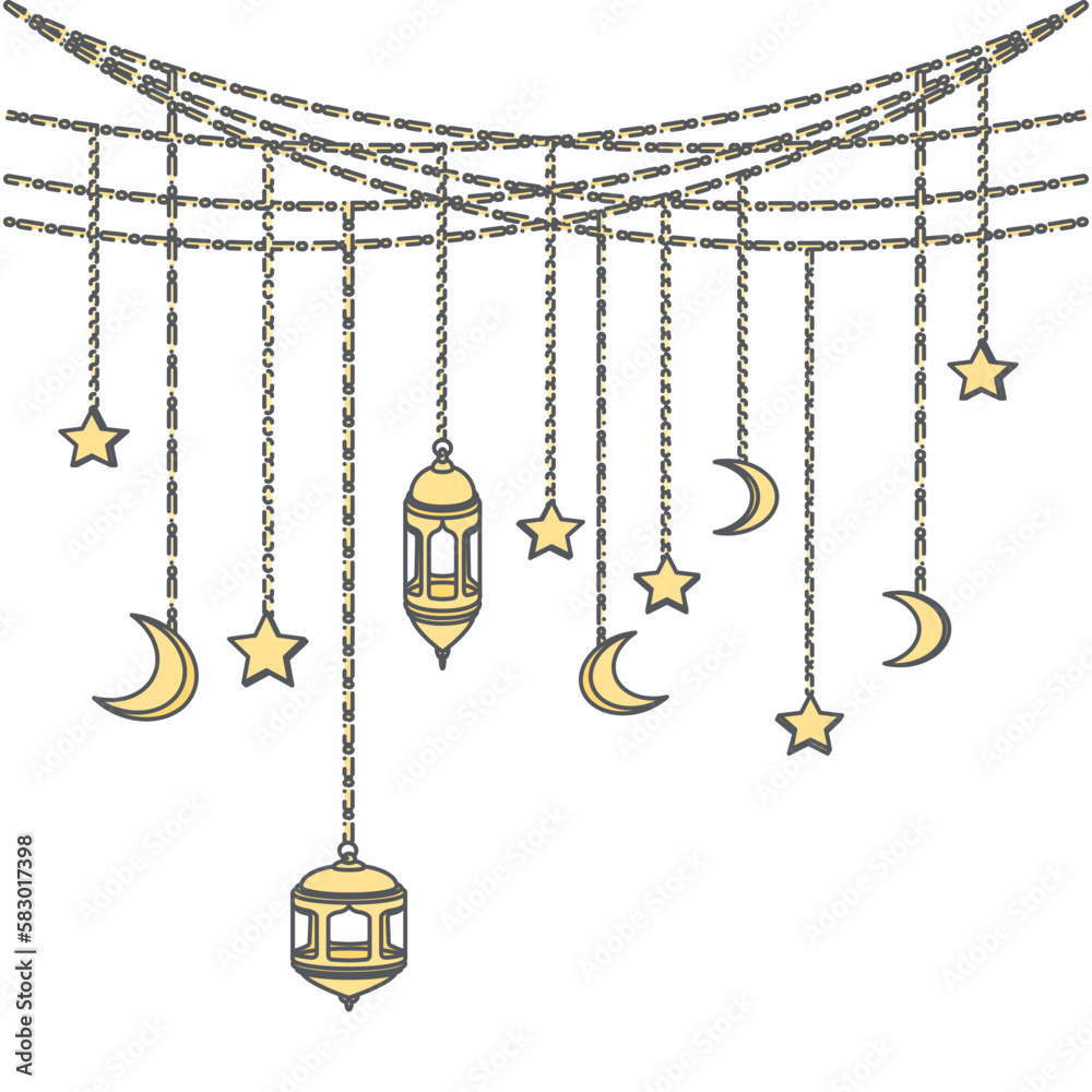 Ramadan Lantern Light Chain Decoration Curtain Lamp Ramadan Lantern Light Chain Decoration Curtain Lamp
