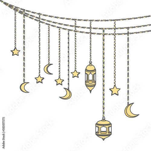 Ramadan Lantern Light Chain Decoration Curtain Lamp