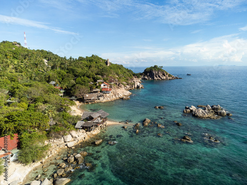 Ko Tao, Thailand: Aerial view of the Ko Tao island in the Gulf of Thailand in Southeast Asia. The island is a famous dive destination.