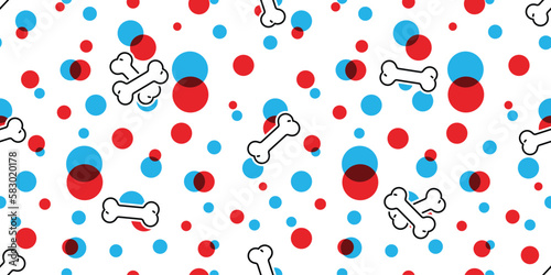 dog bone seamless pattern polka dot rgb color paw footprint french bulldog vector puppy food pet toy breed cartoon doodle repeat wallpaper tile background illustration design isolated