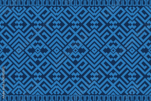 Ethnic fabric pattern Designed from geometric shapes Ethnic Asian style fabric pattern Used for home decoration carpet work
