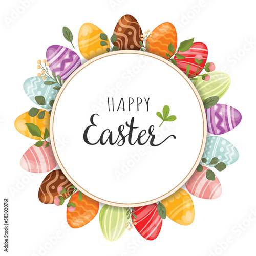 Easter wreath with Easter eggs