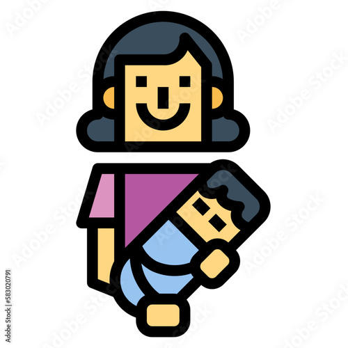 mommy filled outline icon style