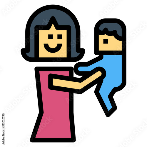 mommy filled outline icon style
