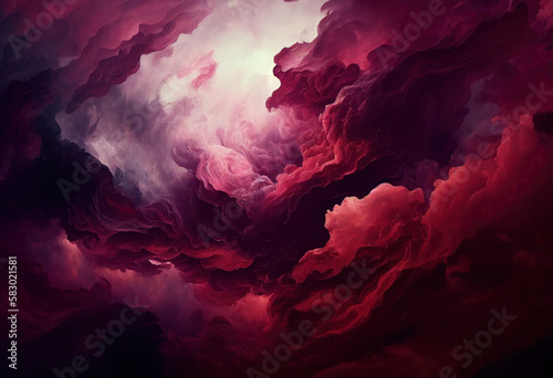 Red Marble Texture Background, Abstract Watercolor Artistic Backdrop, Generative AI