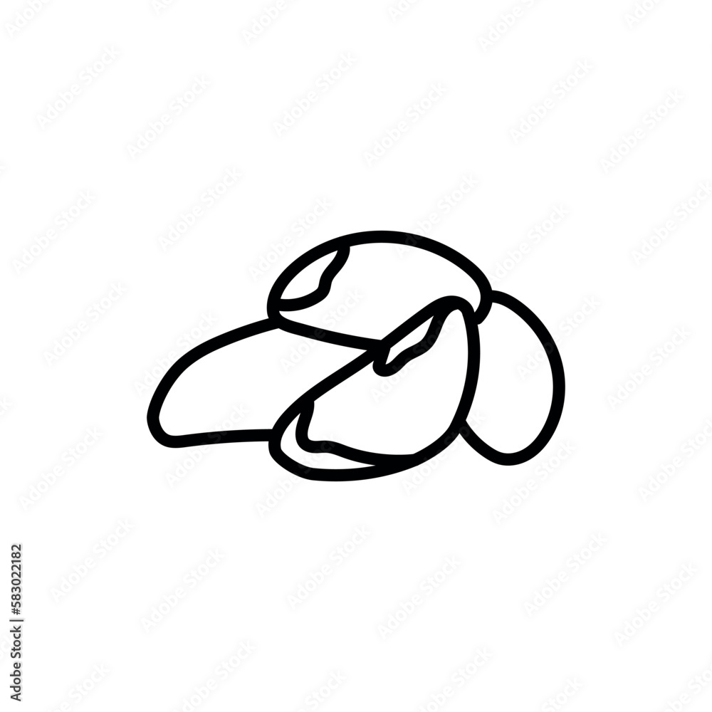 Brazil nut black line icon. Natural organic super food. Brazil nut black line icon. Natural organic super food.
