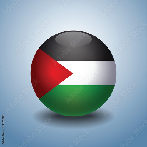 Free Download Palestine flag. Round glossy. Isolated on color gradient background - GFXLoad