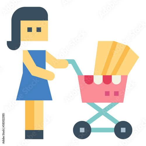 mommy flat icon style