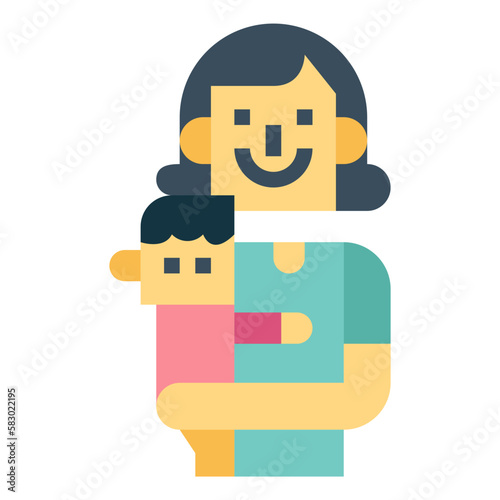 mommy flat icon style