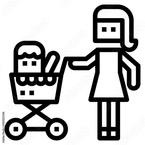 mommy line icon style