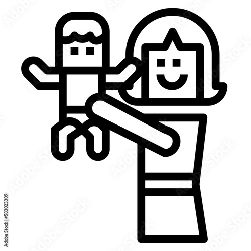 mommy line icon style