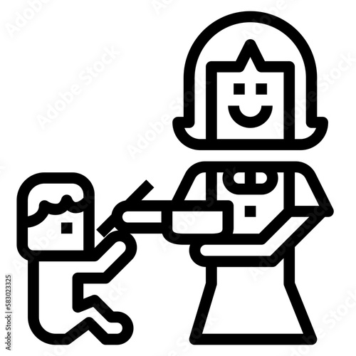 mommy line icon style