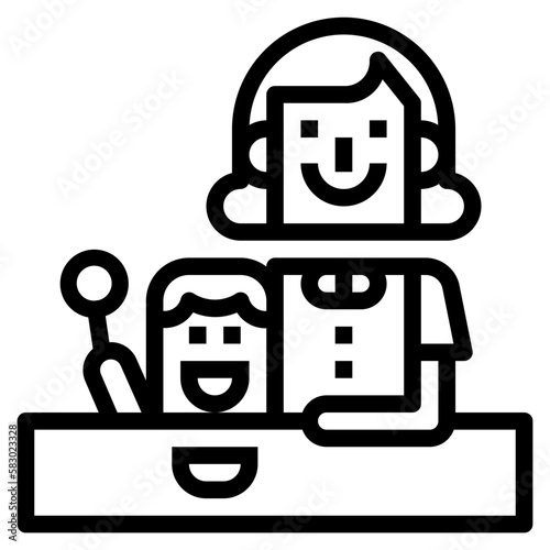 mommy line icon style