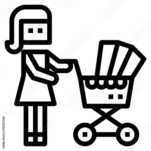 mommy line icon style