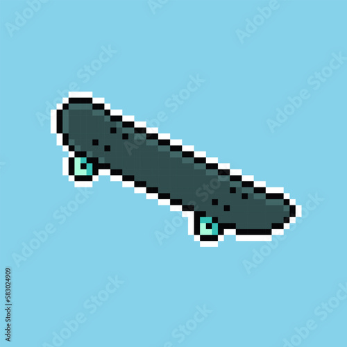 Pixel art illustration skateboard. Pixelated skateboard. skateboard pixelated
for the pixel art game and icon for website and video game. old school retro.