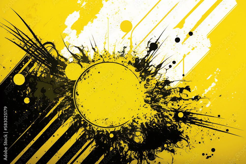 grunge yellow background with warning stripes Stock Photo | Adobe Stock