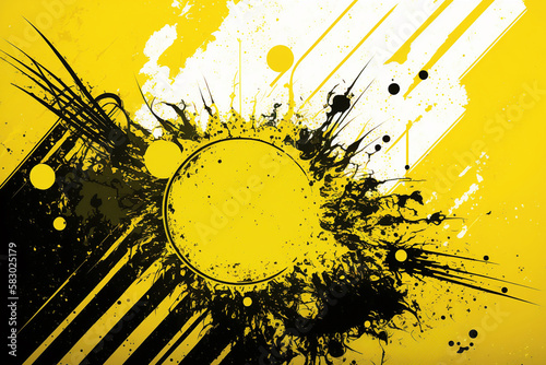 grunge yellow background with warning stripes