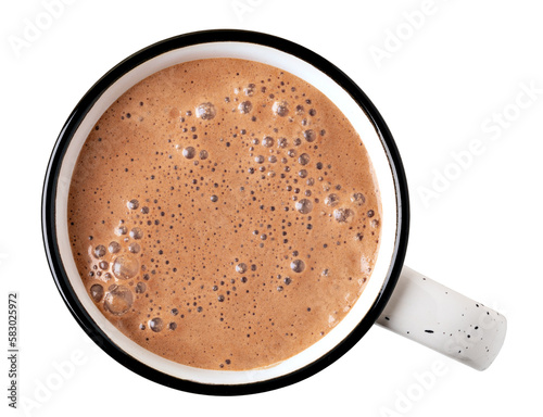 Cup of hot chocolate on transparent background. png file