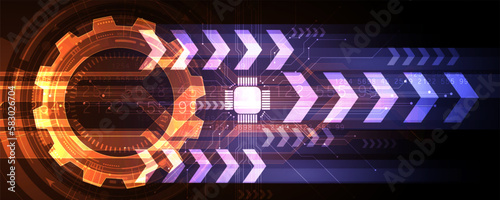 Abstract background image and mechanical circuit board high technology communication network