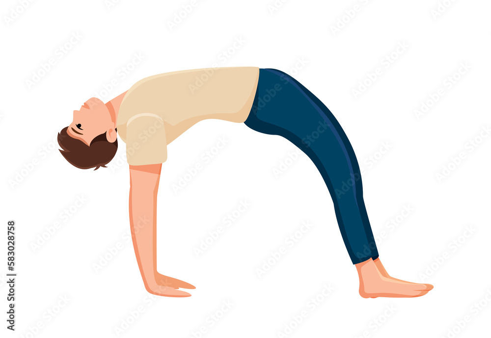 young man doing yoga poses illustration young man doing yoga poses illustration