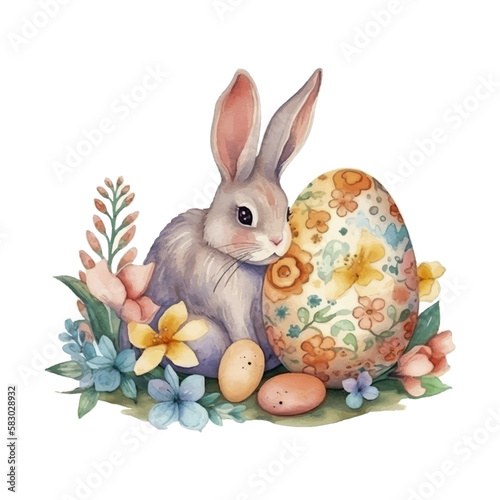 easter bunny  easter egg watercolor vector illustrations for tshirt  sticker  mug  printing  sublimation