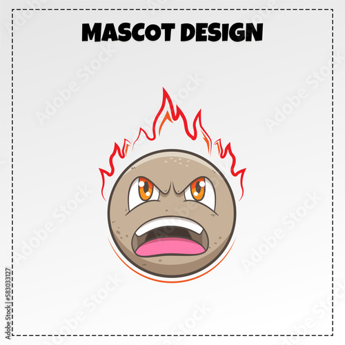 food logo grilled meatballs mascot illustration vector design