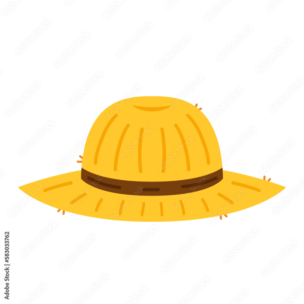 Farmer hat on white background. Peasant hat vector. Farmer hat on white background. Peasant hat vector.