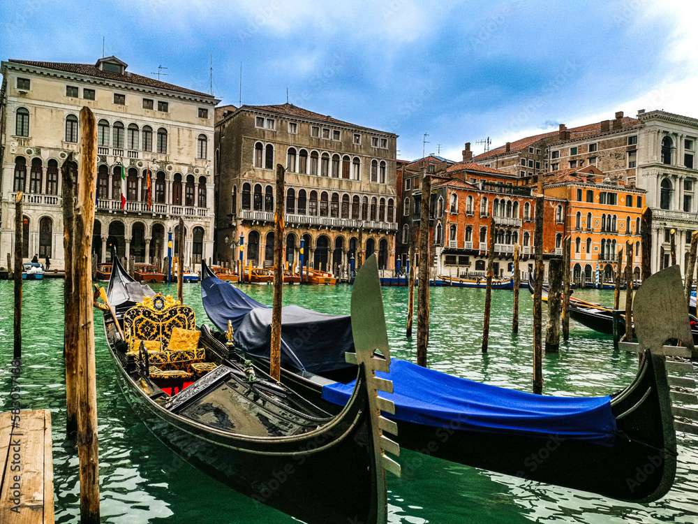 View of water street and old buildings in Venice, ITALY 