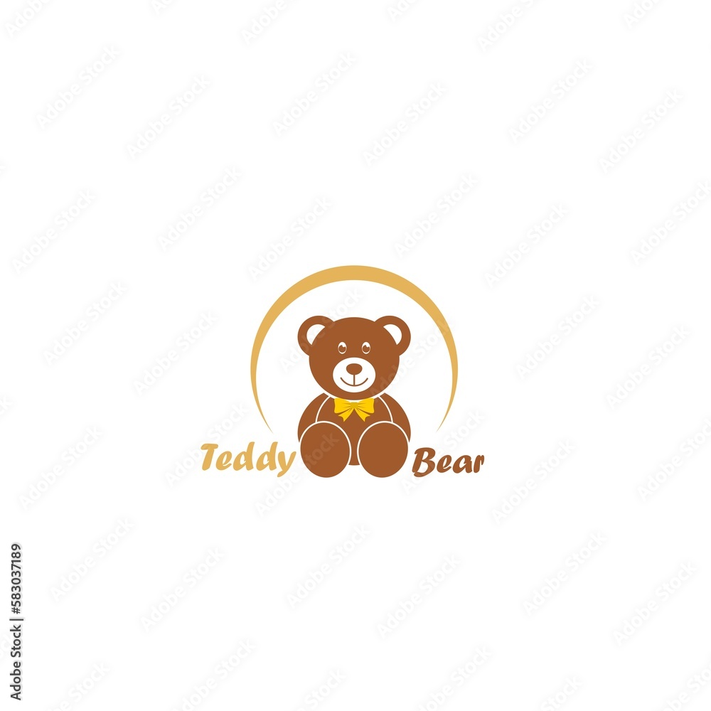 Cute bear toy animal icon isolated on white background Cute bear toy animal icon isolated on white background