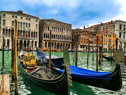 View of water street and old buildings in Venice  ITALY 