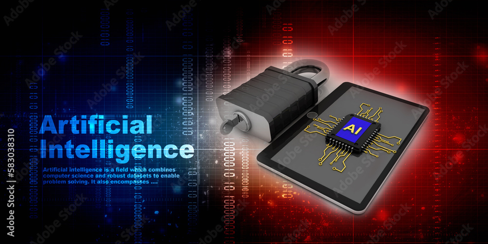 3d rendering microchips on mobile phone protection lock 3d rendering microchips on mobile phone protection lock