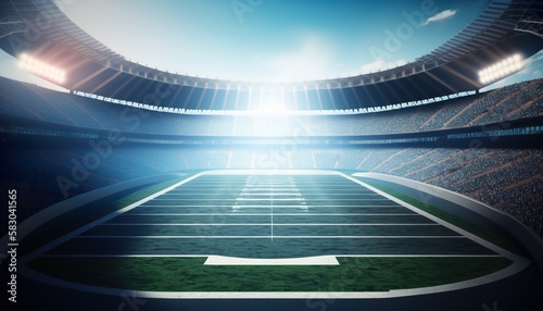 American football league stadium . Creative illustration. (Ai Generate)