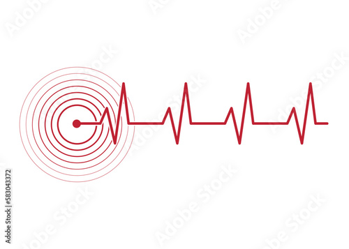  Earthquake, seismic activity, tolsk location, magnitude icon in kars colors. Vector illustration.