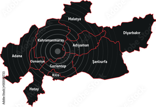 Turkey earthquake february 6 2023. Vector.