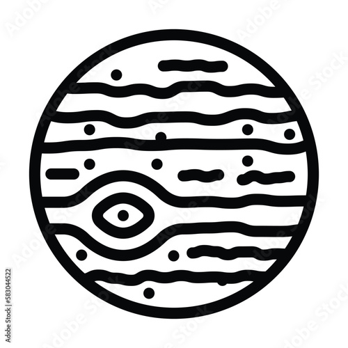 jupiter planet line icon vector illustration