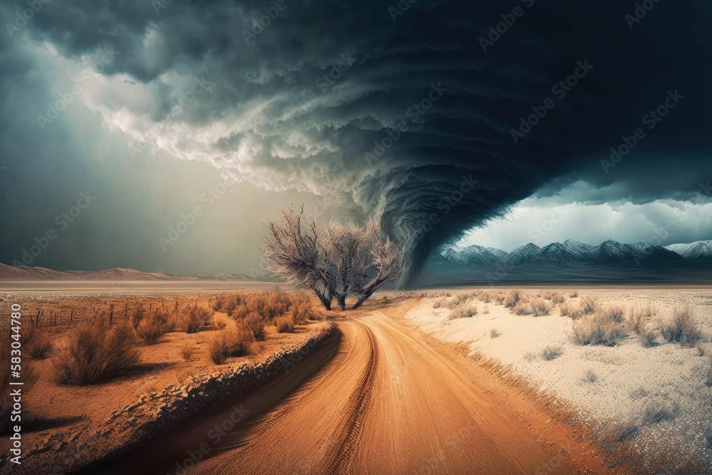 Tornado in the USA - AI Generated Illustration