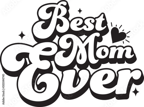 Best mom ever retro stlye 90s groovy  trendy design for shirt,Mother's day illustration.