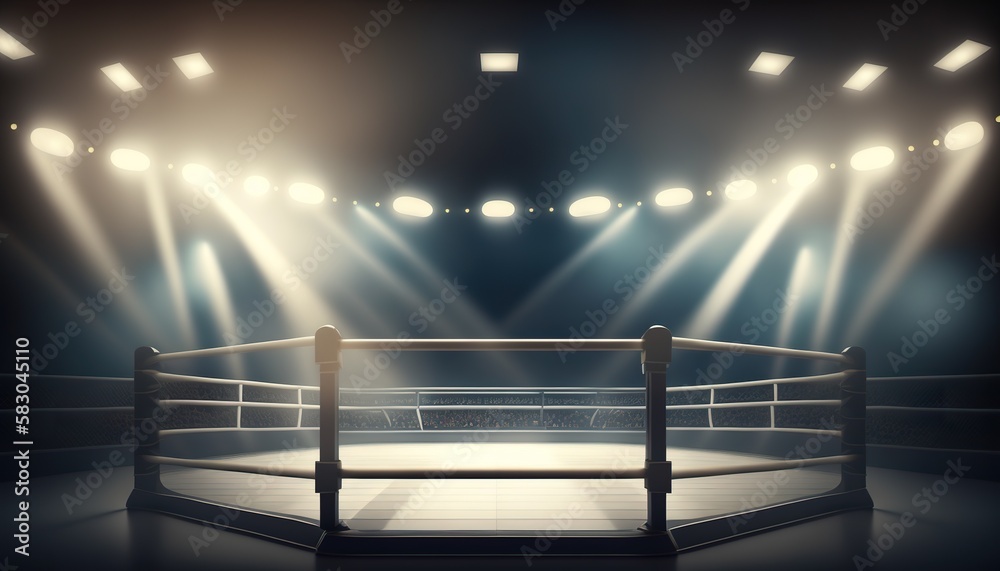 Boxing fight ring . Creative illustration. (Ai Generate)
