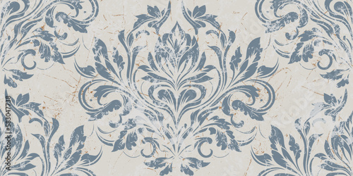 Vector damask seamless pattern background. Classical luxury old fashioned damask ornament, royal victorian seamless texture for wallpapers, textile, wrapping. Exquisite floral baroque template.
