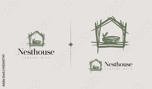 Nest house Nest Logo. Universal creative premium symbol. Vector sign icon logo template. Vector illustration
