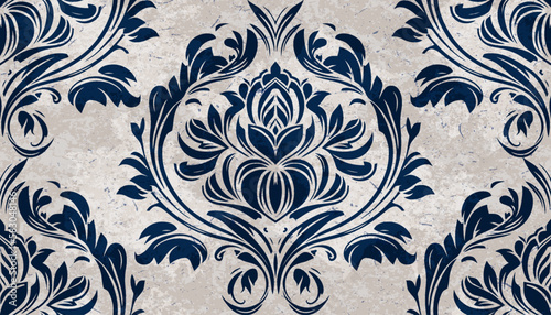Vector damask seamless pattern background. Classical luxury old fashioned damask ornament, royal victorian seamless texture for wallpapers, textile, wrapping. Exquisite floral baroque template.