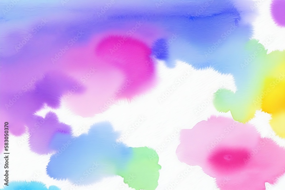 Abstract watercolor background with multicolored paint streaks, AI generated illustration
