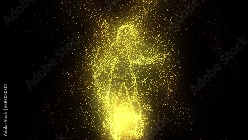 Sexy particle girl dancing 3D Animation